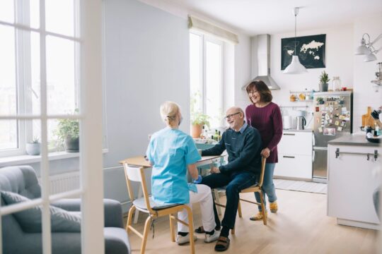 CareWorks caregiver with Houston area senior at home