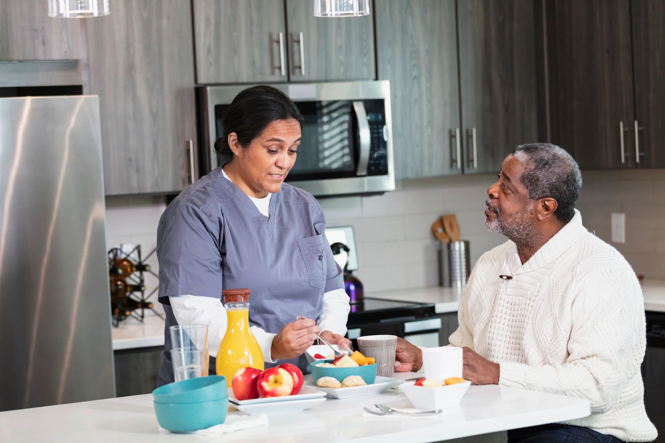 Professional caregiver providing compassionate in-home care