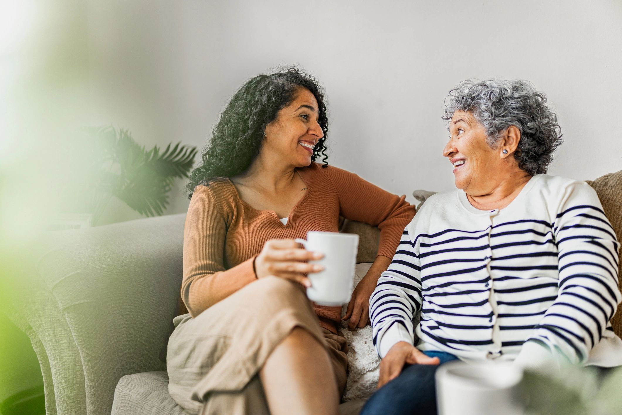 Senior woman enjoying time with trusted companion caregiver