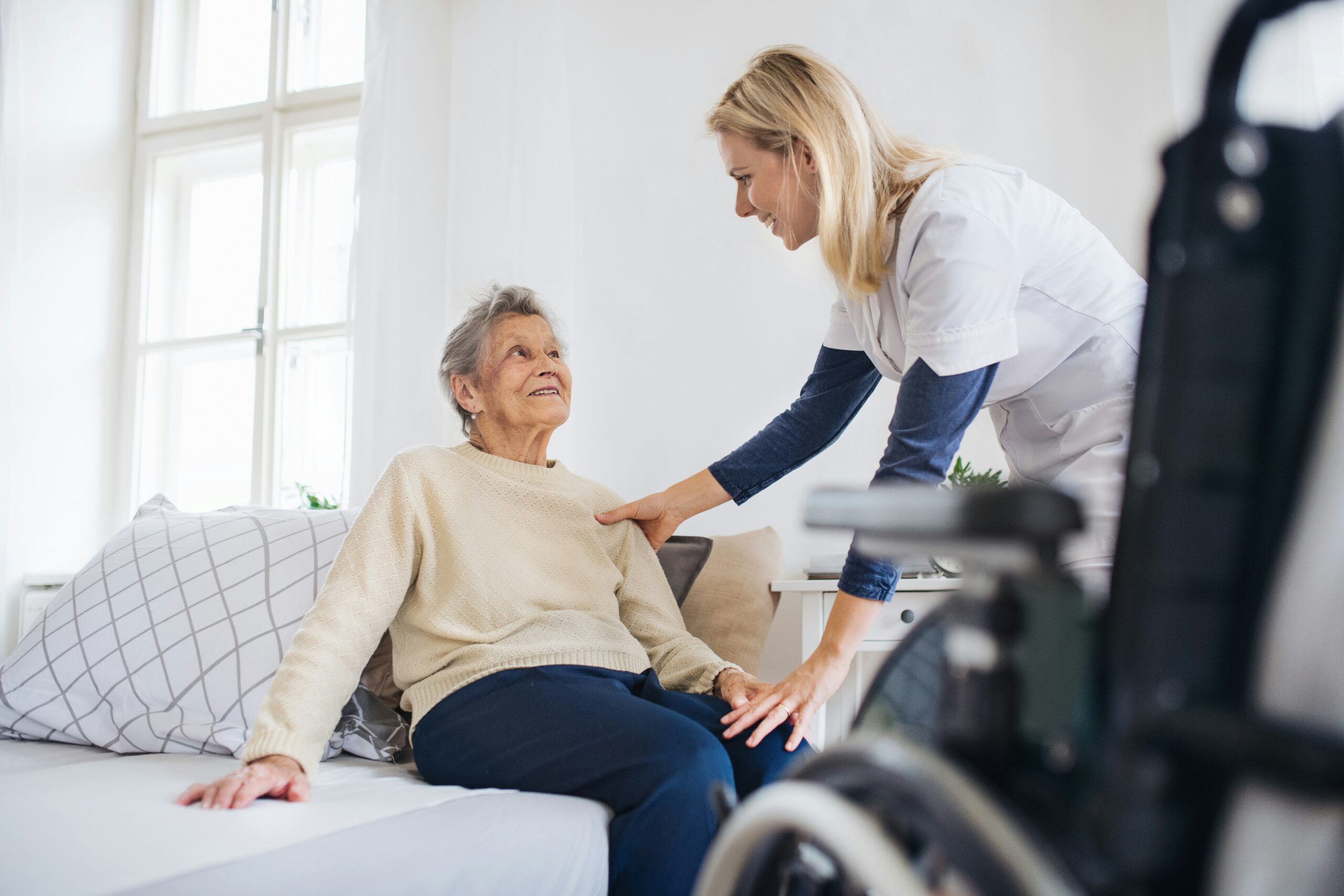 CareWorks caregiver providing personal care assistance to a Houston senior at home