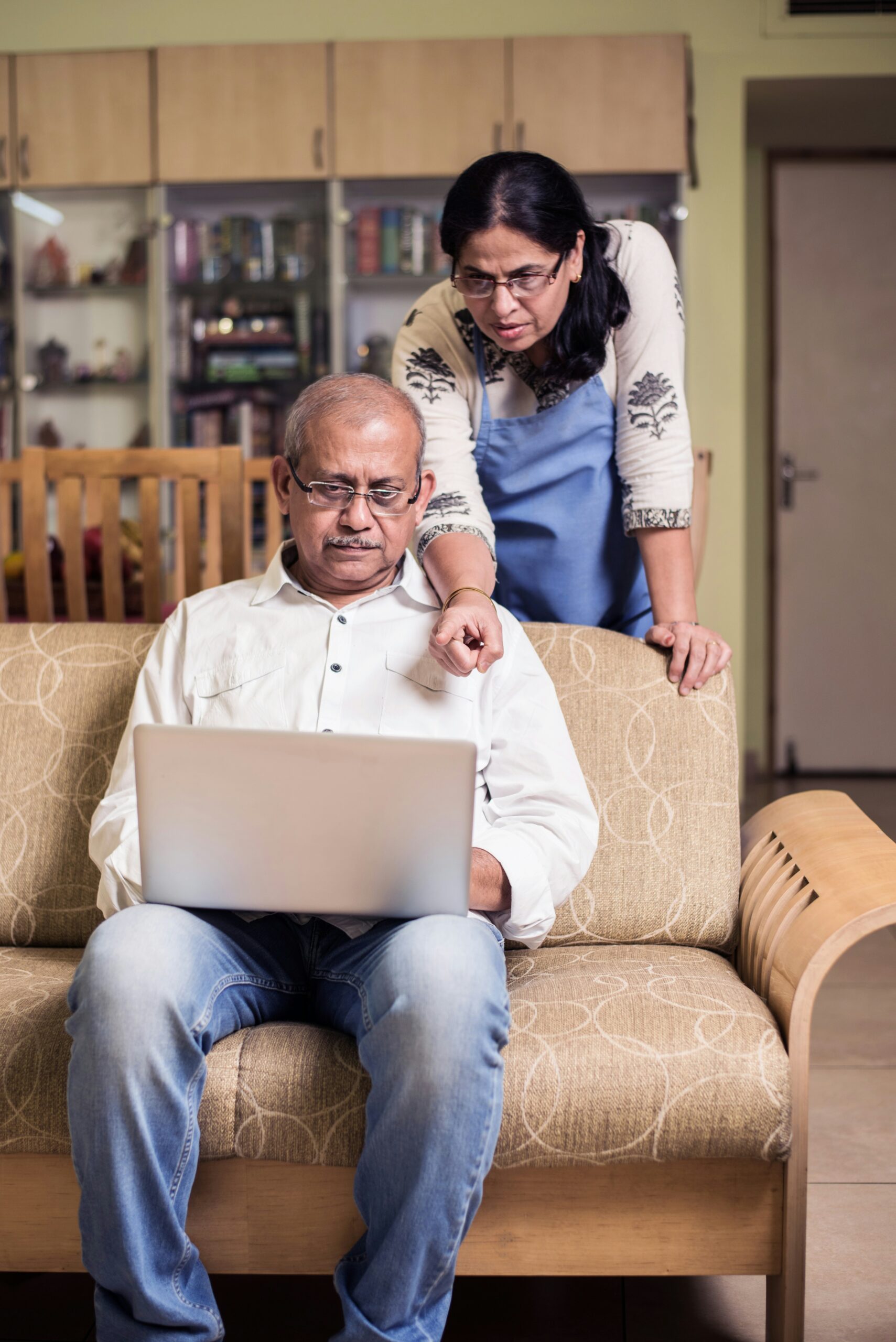 South Asian cople navigating in home care options