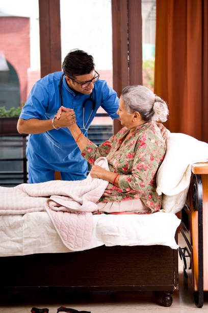 Skilled caregiver reviewing care notes with senior in The Woodlands
